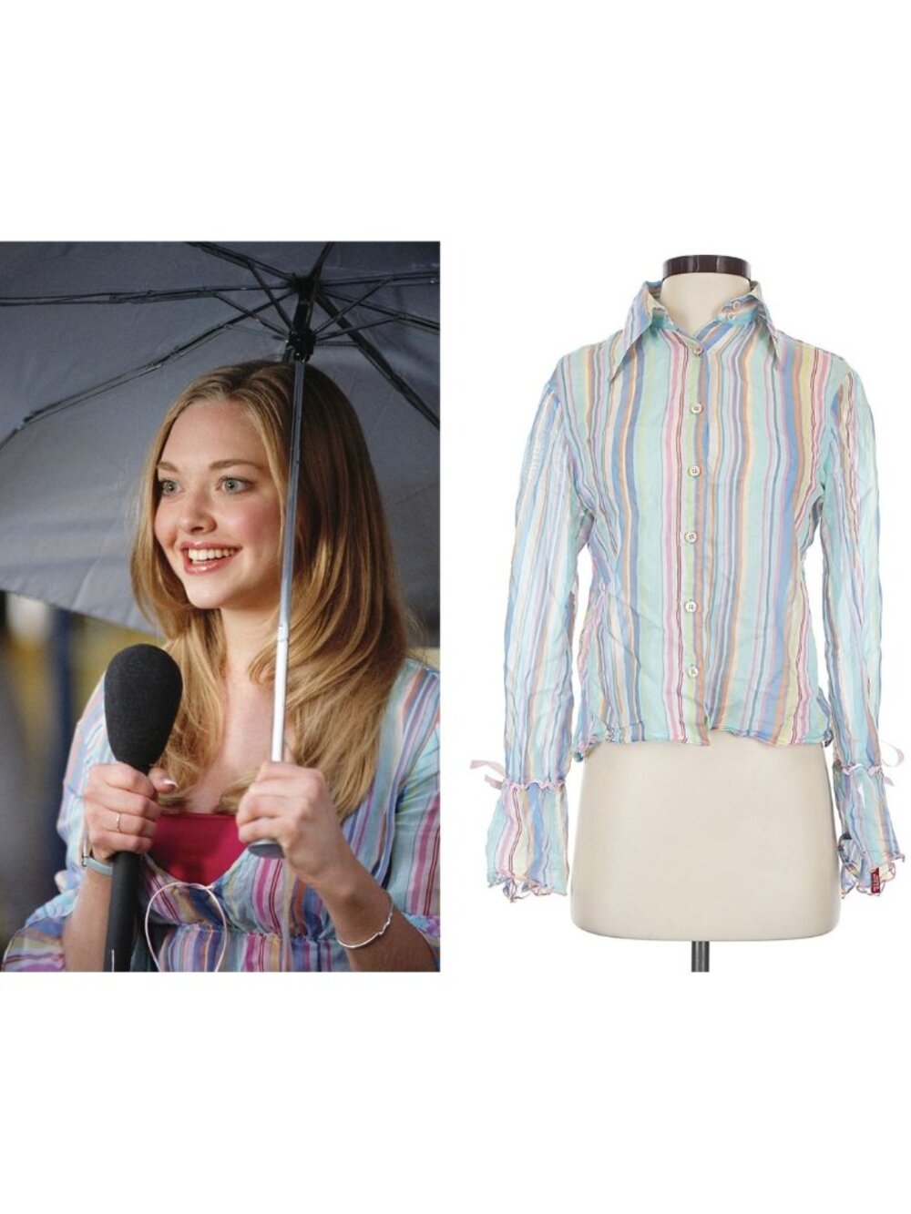 ASO MEAN GIRLS KAREN AMANDA SEYFRIED Alt Blouse Y2K VINTAGE RARE COLORFUL